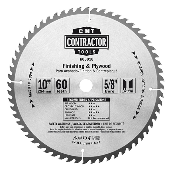 ITK Contractor finishing plywood circular saw blades K06010 12